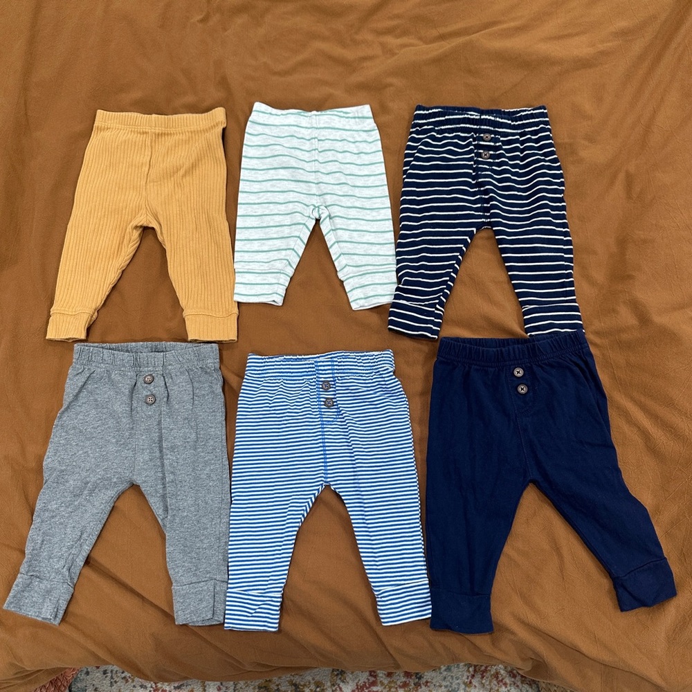 Set of Six Infant Pull on Pants